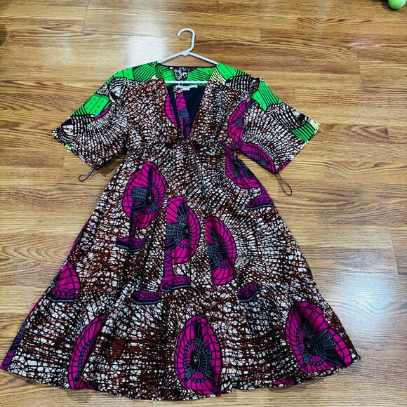 Stella McCartney Patterned Gabrielle mini dress cut out back sz IT 46 / US 12 - Picture 7 of 15